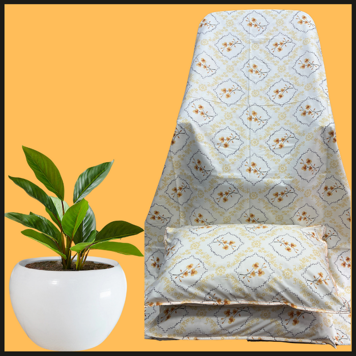 Mustard Garden Double Bedsheet with Pillow Covers/90" x 108"