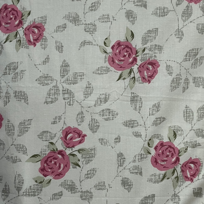 Pink Floral Double Bedsheet with Pillow Covers/90" x 108"