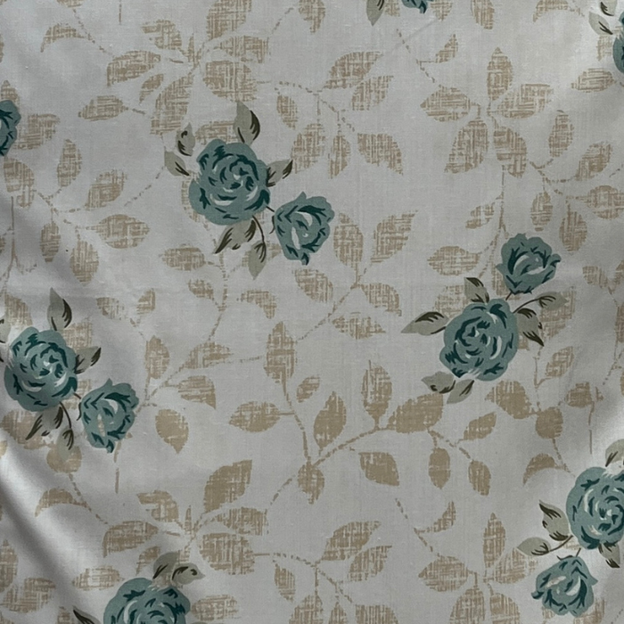 Sea Green Floral Double Bedsheet with Pillow Covers/90" x 108"