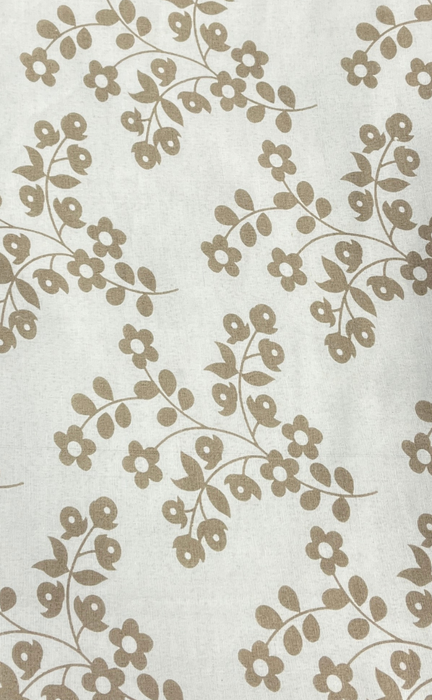 Blanket | Dohar. Beige/White Flora, Soft & Cozy. One Double bed Reversible | Laces and Frills