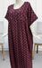 Wine Purple Geometric Spun Nighty. Flowy Spun Fabric | Laces and Frills - Laces and Frills