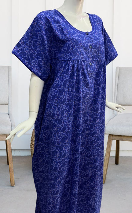 Blue Manga Motifs Soft Cotton Nighty. Soft Breathable Fabric | Laces and Frills - Laces and Frills