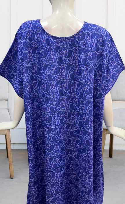 Blue Manga Motifs Soft Cotton Nighty. Soft Breathable Fabric | Laces and Frills - Laces and Frills