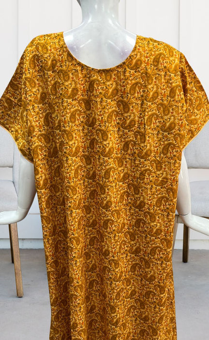 Yellow Manga Motifs Soft Cotton Nighty. Soft Breathable Fabric | Laces and Frills - Laces and Frills