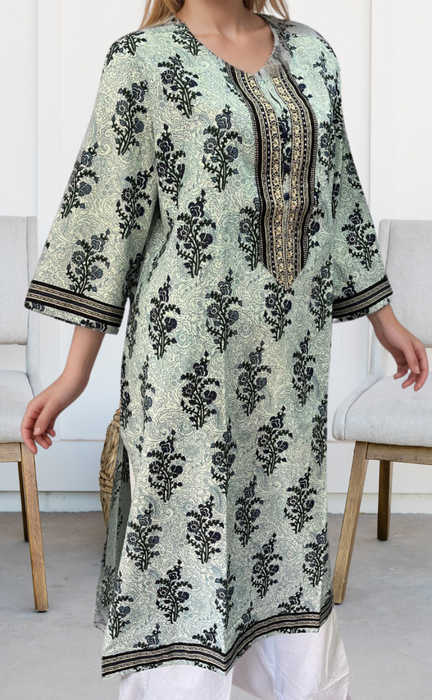 Blue Garden Jaipuri Cotton Kurti. Pure Versatile Cotton. | Laces and Frills