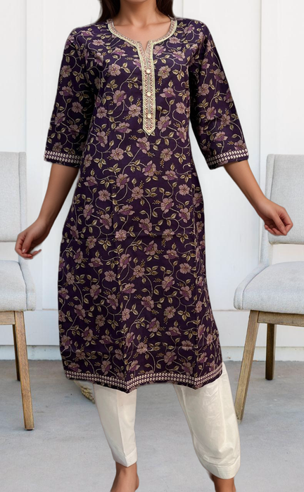 Violet Garden Jaipuri Cotton Kurti. Pure Versatile Cotton. | Laces and Frills