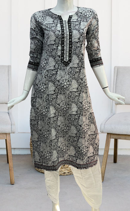 Black Garden Jaipuri Cotton Kurti. Pure Versatile Cotton. | Laces and Frills