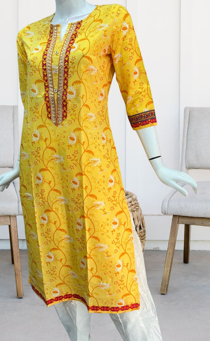 Yellow Garden Jaipuri Cotton Kurti. Pure Versatile Cotton. | Laces and Frills