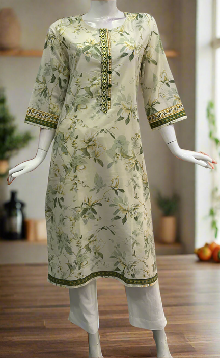 Green Garden Jaipuri Cotton Kurti. Pure Versatile Cotton. | Laces and Frills