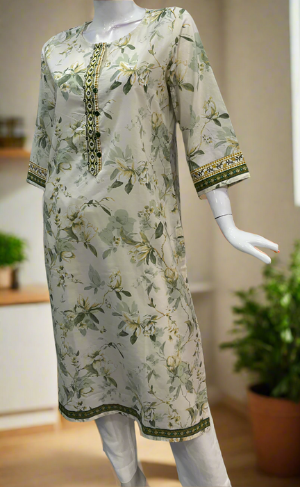 Green Garden Jaipuri Cotton Kurti. Pure Versatile Cotton. | Laces and Frills