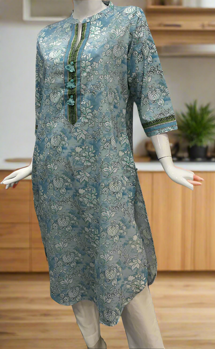 Blue Garden Jaipuri Cotton Kurti. Pure Versatile Cotton. | Laces and Frills