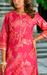 Rani Pink Motif Jaipuri Modal Kurti. Soft Versatile Modal Silk. | Laces and Frills