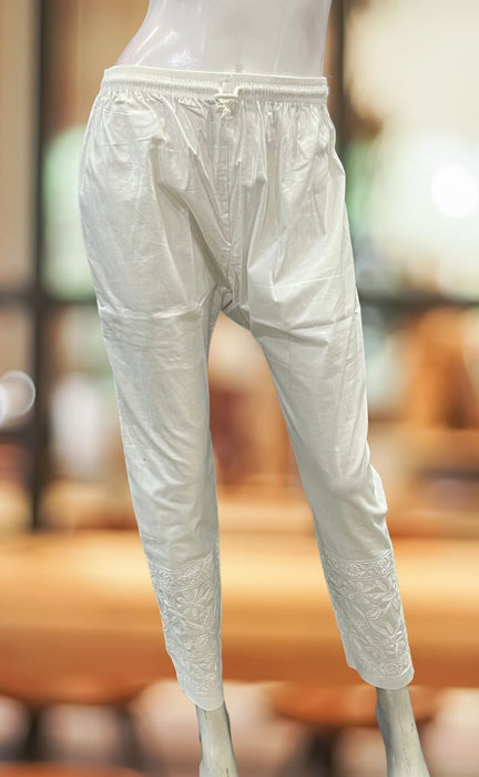 Chikankari Cotton Straight Pant ( with pockets )