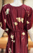 Maroon Floral Satin Kaftan .Soft Silky Satin | Laces and Frills - Laces and Frills