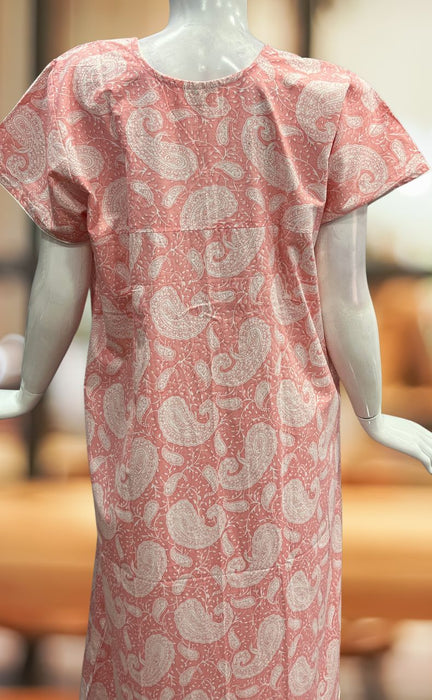 Peach Manga Motif Pure Cotton Nighty. Pure Durable Cotton | Laces and Frills - Laces and Frills