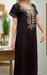 Brown Embroidery Soft Cotton Nighty. Soft Breathable Fabric | Laces and Frills