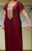 Maroon Embroidery Soft Cotton Nighty. Soft Breathable Fabric | Laces and Frills