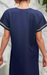 Navy Blue Embroidery Soft Cotton Nighty. Soft Breathable Fabric | Laces and Frills