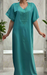 Turquoise Blue Embroidery Soft Cotton Nighty. Soft Breathable Fabric | Laces and Frills