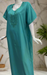 Turquoise Blue Embroidery Soft Cotton Nighty. Soft Breathable Fabric | Laces and Frills