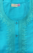 Turquoise Blue Embroidery Soft Cotton Nighty. Soft Breathable Fabric | Laces and Frills