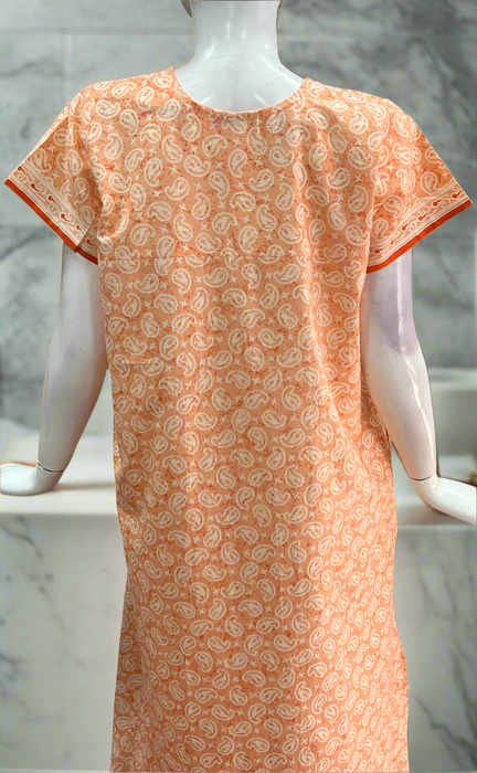 Peach Manga Motif Pure Cotton Nighty. Pure Durable Cotton | Laces and Frills