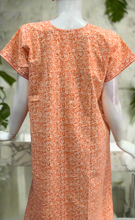 Peach Garden Pure Cotton Nighty. Pure Durable Cotton | Laces and Frills