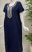 Navy Blue Embroidery Soft Cotton Nighty. Soft Breathable Fabric | Laces and Frills