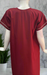 Maroon Embroidery Soft Cotton Nighty. Soft Breathable Fabric | Laces and Frills