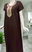 Brown Embroidery Soft Cotton Nighty. Soft Breathable Fabric | Laces and Frills