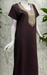 Brown Embroidery Soft Cotton Nighty. Soft Breathable Fabric | Laces and Frills