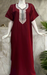 Maroon Embroidery Soft Cotton Nighty. Soft Breathable Fabric | Laces and Frills