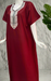 Maroon Embroidery Soft Cotton Nighty. Soft Breathable Fabric | Laces and Frills