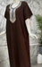 Brown Embroidery Soft Cotton Nighty. Soft Breathable Fabric | Laces and Frills