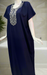 Navy Blue Embroidery Soft Cotton Nighty. Soft Breathable Fabric | Laces and Frills