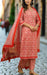 Red Embroidery Jaipur Cotton Kurti With Pant And Dupatta Set.