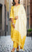 Yellow Embroidery Jaipur Cotton Kurti With Pant And Dupatta Set.