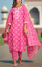 Pink Embroidery Jaipur Cotton Kurti With Pant And Dupatta Set.Pure Versatile Cotton. | Laces and Frills