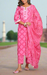 Pink Embroidery Jaipur Cotton Kurti With Pant And Dupatta Set.Pure Versatile Cotton. | Laces and Frills