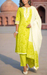 Arctic Lime Green Embroidery Jaipur Cotton Kurti With Pant And Dupatta Set.Pure Versatile Cotton. | Laces and Frills