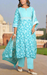 Blue Floral Jaipur Cotton Kurti With Pant And Dupatta Set.Pure Versatile Cotton. | Laces and Frills