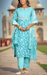 Blue Floral Jaipur Cotton Kurti With Pant And Dupatta Set.Pure Versatile Cotton. | Laces and Frills