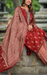 Maroon Floral Jaipur Cotton Kurti With Pant And Dupatta Set.Pure Versatile Cotton. | Laces and Frills