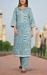 Grace Blue Abstract Cotton Kurti With Pant And Dupatta Set.Pure Versatile Cotton. | Laces and Frills