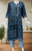 Indigo Blue Leafy Cotton Kurti With Pant And Dupatta Set. Pure Versatile Cotton. | Laces and Frills