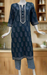 Indigo Blue Leafy Cotton Kurti With Pant And Dupatta Set. Pure Versatile Cotton. | Laces and Frills