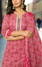 Pink Garden Jaipur Cotton Kurti With Pant And Dupatta Set. Pure Versatile Cotton. | Laces and Frills