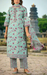 Sea Green Floral Jaipur Cotton Kurti With Pant And Dupatta Set. Pure Versatile Cotton. | Laces and Frills