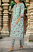 Sea Green Floral Jaipur Cotton Kurti With Pant And Dupatta Set. Pure Versatile Cotton. | Laces and Frills