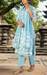 Sky Blue Flora Jaipur Cotton Kurti With Pant And Dupatta Set. Pure Versatile Cotton. | Laces and Frills